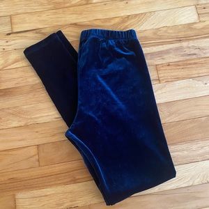 POPRAGEOUS Blue Velvet Leggings Size Large